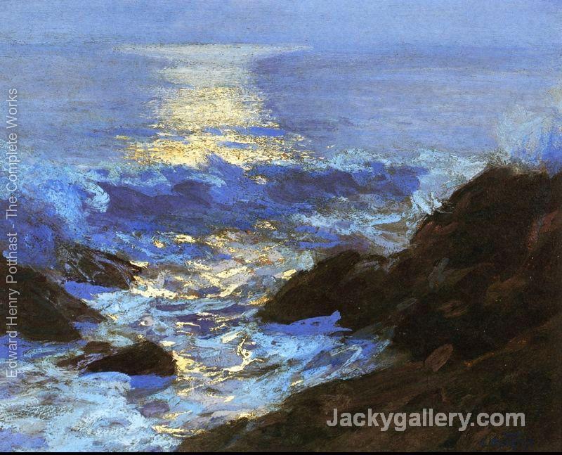 Seascape Moonlight by Edward Henry Potthast paintings reproduction - Click Image to Close